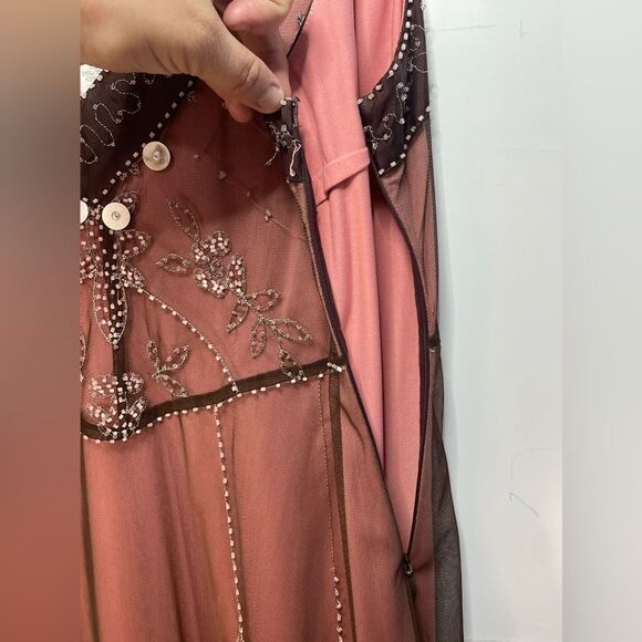 5 for $25🔥IXE Pink Beaded Overlay Dress Size 8 - Picture 4 of 8